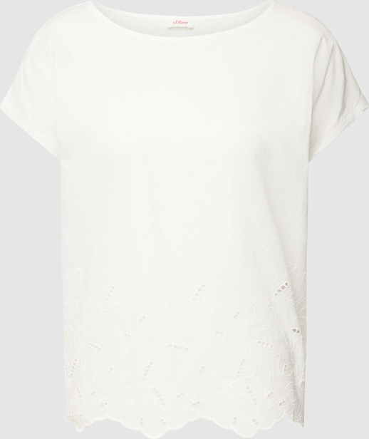 T-shirt S.Oliver z okrągłym dekoltem z krótkim rękawem z bawełny