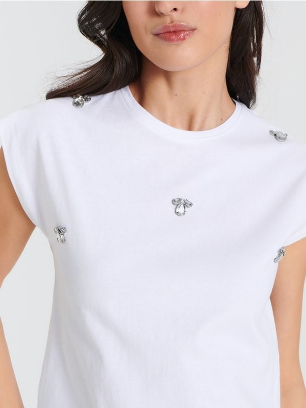 T-shirt Sinsay w stylu casual z krótkim rękawem z okrągłym dekoltem