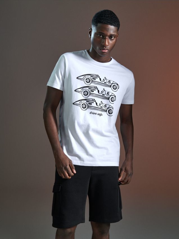 T-shirt Sinsay z krótkim rękawem z bawełny w młodzieżowym stylu
