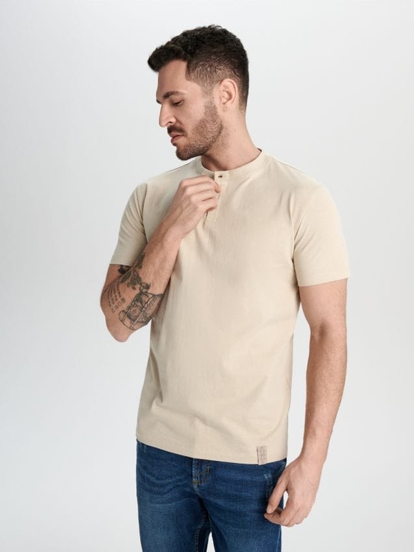 T-shirt Sinsay z krótkim rękawem z bawełny w stylu casual