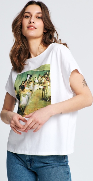 T-shirt Sinsay z krótkim rękawem z okrągłym dekoltem
