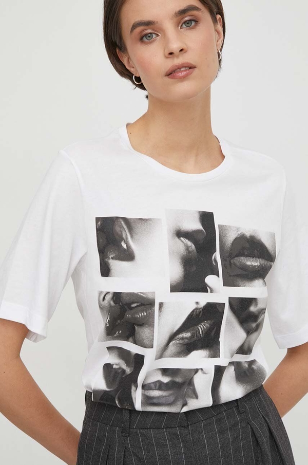 T-shirt Sisley w młodzieżowym stylu z bawełny z krótkim rękawem