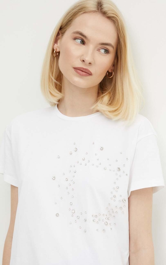 T-shirt Sisley z okrągłym dekoltem z bawełny w stylu casual