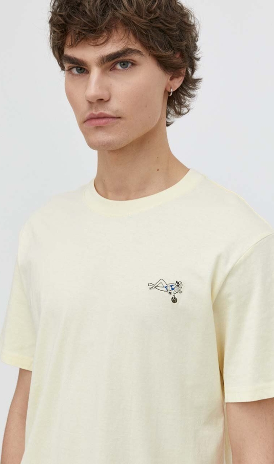 T-shirt Solid w stylu casual z bawełny z krótkim rękawem