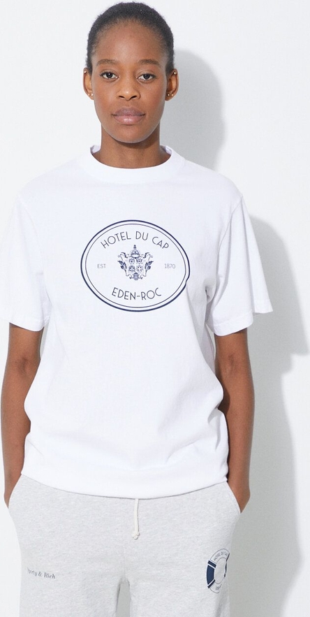 T-shirt Sporty & Rich z bawełny w młodzieżowym stylu z nadrukiem