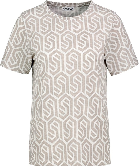 T-shirt SUBLEVEL w stylu casual z bawełny z krótkim rękawem