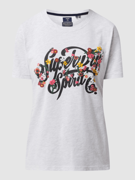 T-shirt Superdry w młodzieżowym stylu z bawełny z okrągłym dekoltem