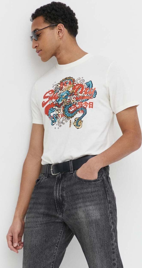T-shirt Superdry w młodzieżowym stylu z krótkim rękawem z bawełny