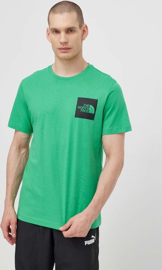 T-shirt The North Face w sportowym stylu z nadrukiem z bawełny