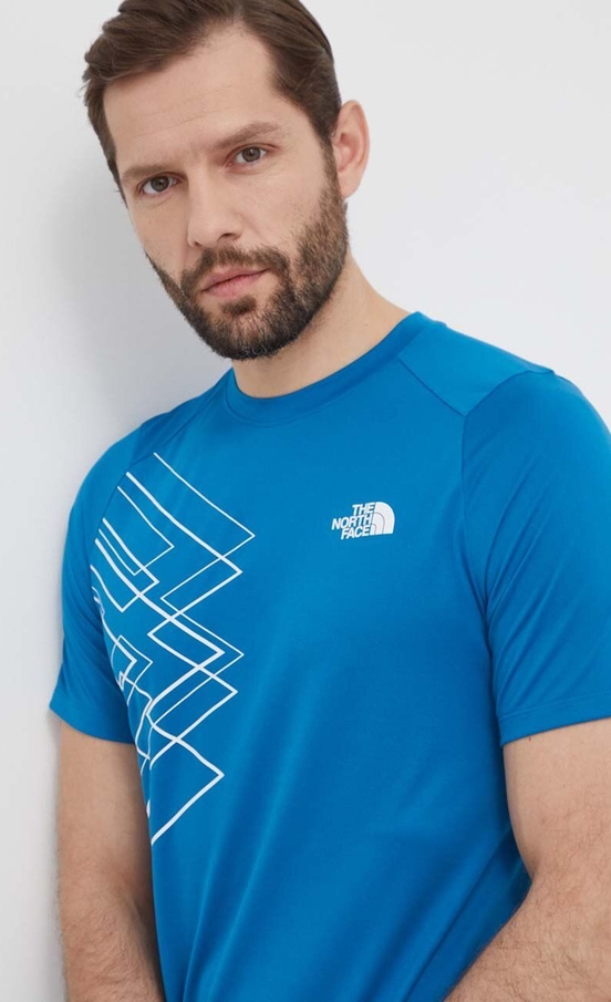 T-shirt The North Face w sportowym stylu z nadrukiem z krótkim rękawem