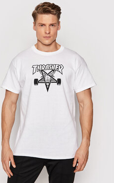 T-shirt Thrasher z bawełny z krótkim rękawem w młodzieżowym stylu