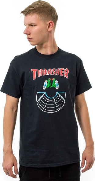 T-shirt Thrasher z nadrukiem z krótkim rękawem z bawełny