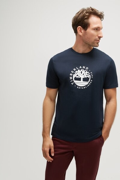 T-shirt Timberland w młodzieżowym stylu z krótkim rękawem