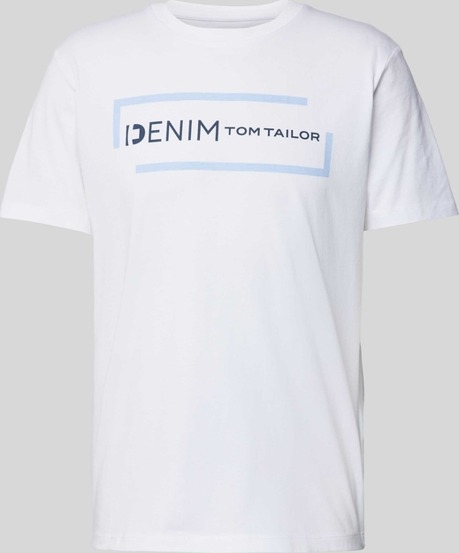 T-shirt Tom Tailor Denim w młodzieżowym stylu z krótkim rękawem z bawełny