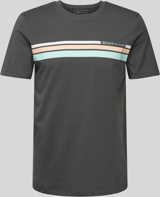 T-shirt Tom Tailor Denim z krótkim rękawem z nadrukiem w młodzieżowym stylu