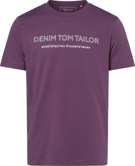 T-shirt Tom Tailor Denim z nadrukiem z bawełny w młodzieżowym stylu