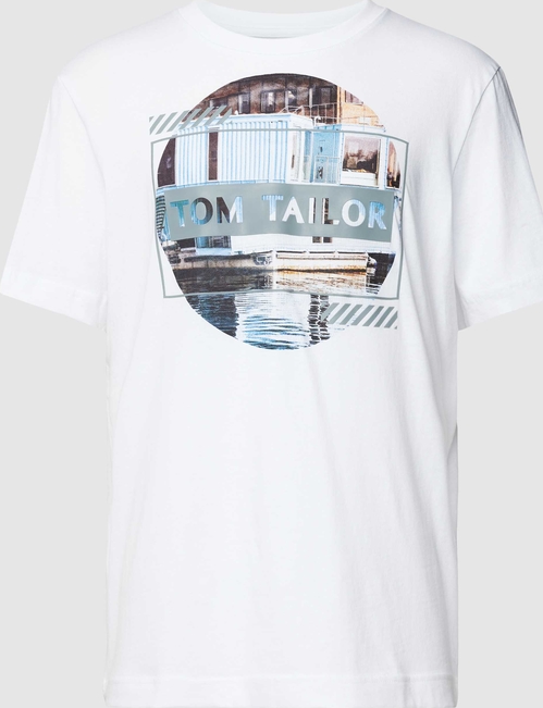 T-shirt Tom Tailor w młodzieżowym stylu z nadrukiem
