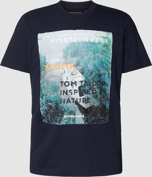T-shirt Tom Tailor z bawełny z nadrukiem