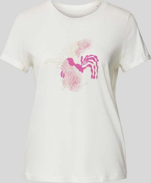 T-shirt Tom Tailor z krótkim rękawem z okrągłym dekoltem z bawełny