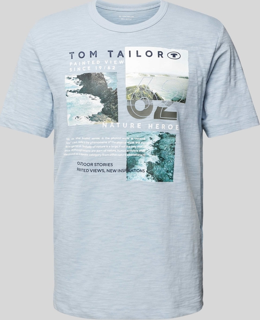 T-shirt Tom Tailor z nadrukiem w młodzieżowym stylu z krótkim rękawem
