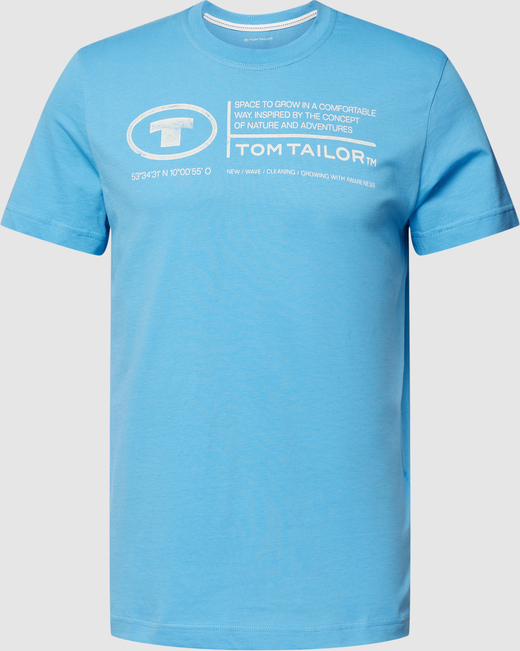 T-shirt Tom Tailor z nadrukiem z krótkim rękawem w młodzieżowym stylu