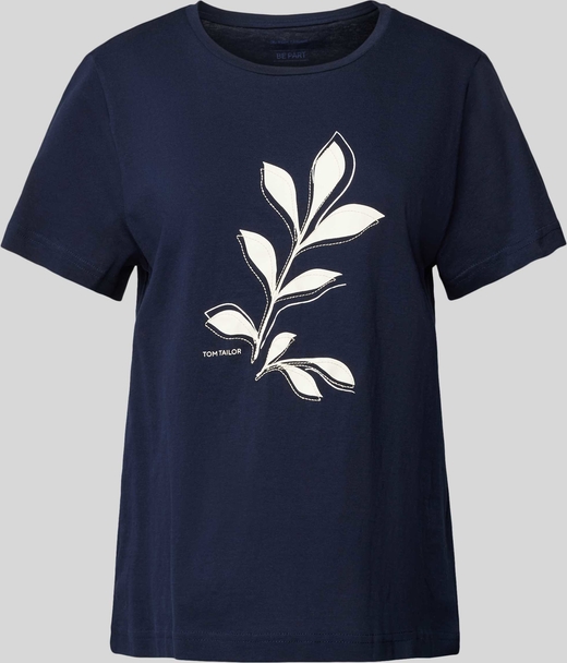 T-shirt Tom Tailor z okrągłym dekoltem z krótkim rękawem z nadrukiem