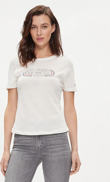 T-shirt Tommy Hilfiger w młodzieżowym stylu z krótkim rękawem z okrągłym dekoltem