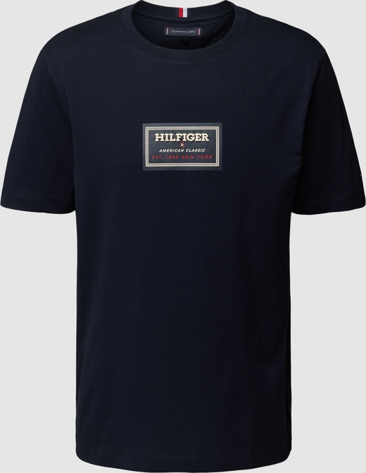 T-shirt Tommy Hilfiger w młodzieżowym stylu z nadrukiem z bawełny