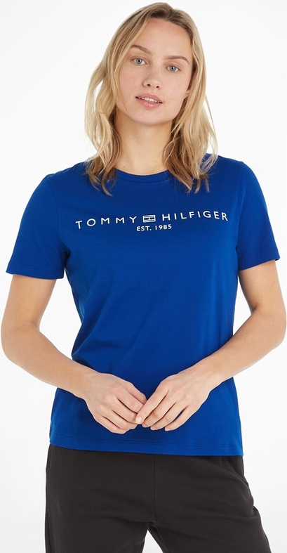 T-shirt Tommy Hilfiger w młodzieżowym stylu z okrągłym dekoltem z krótkim rękawem