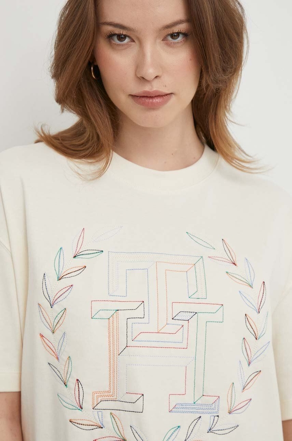 T-shirt Tommy Hilfiger w stylu casual z nadrukiem z okrągłym dekoltem