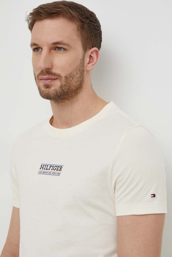 T-shirt Tommy Hilfiger z bawełny z nadrukiem z krótkim rękawem