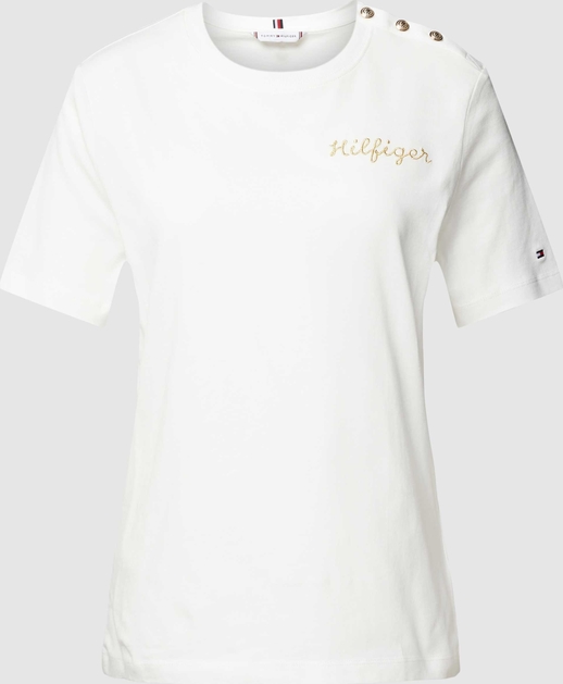 T-shirt Tommy Hilfiger z bawełny z okrągłym dekoltem w stylu casual