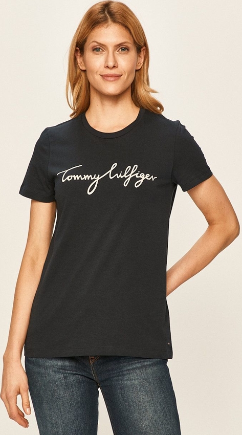 T-shirt Tommy Hilfiger z dzianiny
