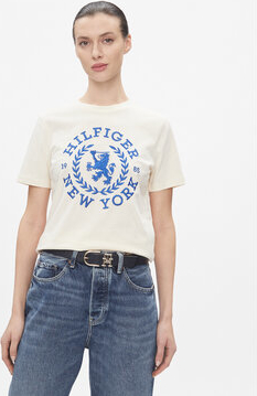 T-shirt Tommy Hilfiger z krótkim rękawem w młodzieżowym stylu z okrągłym dekoltem