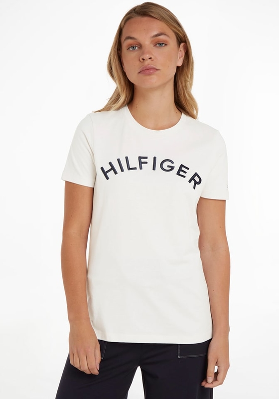 T-shirt Tommy Hilfiger z krótkim rękawem w młodzieżowym stylu z okrągłym dekoltem