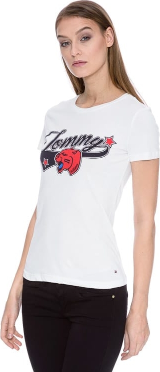 T-shirt Tommy Hilfiger z krótkim rękawem z okrągłym dekoltem w młodzieżowym stylu