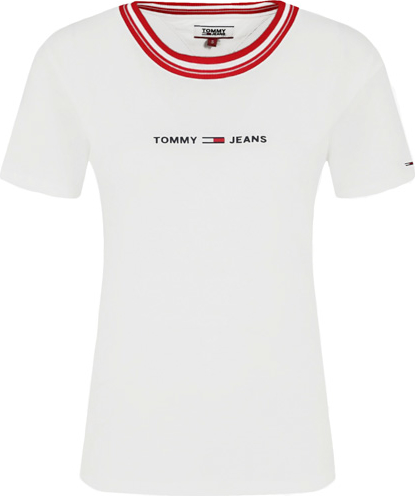 T-shirt Tommy Jeans w młodzieżowym stylu z okrągłym dekoltem