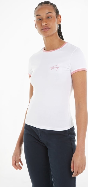 T-shirt Tommy Jeans w sportowym stylu z okrągłym dekoltem
