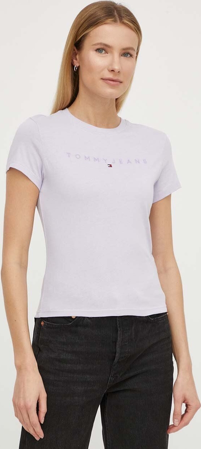 T-shirt Tommy Jeans w stylu casual z krótkim rękawem z okrągłym dekoltem