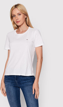 T-shirt Tommy Jeans w stylu casual z okrągłym dekoltem z krótkim rękawem
