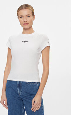 T-shirt Tommy Jeans z krótkim rękawem w stylu casual z okrągłym dekoltem