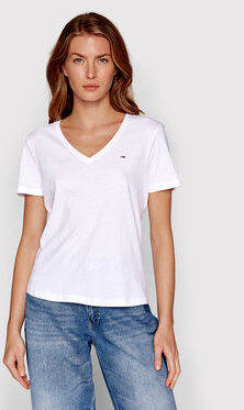 T-shirt Tommy Jeans z krótkim rękawem z dekoltem w kształcie litery v
