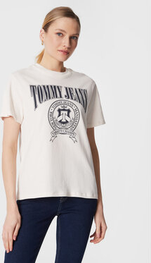 T-shirt Tommy Jeans z krótkim rękawem z okrągłym dekoltem z nadrukiem