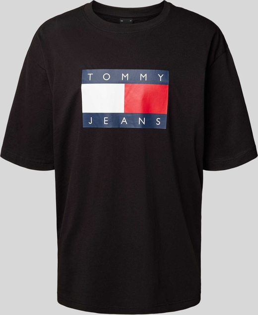 T-shirt Tommy Jeans z nadrukiem z bawełny z krótkim rękawem
