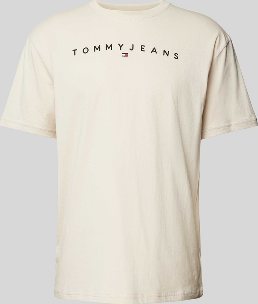 T-shirt Tommy Jeans z nadrukiem z krótkim rękawem z bawełny