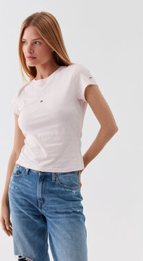 T-shirt Tommy Jeans z okrągłym dekoltem w stylu casual z krótkim rękawem