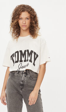 T-shirt Tommy Jeans z okrągłym dekoltem z krótkim rękawem w młodzieżowym stylu