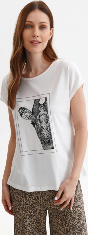 T-shirt Top Secret w młodzieżowym stylu z okrągłym dekoltem z tkaniny