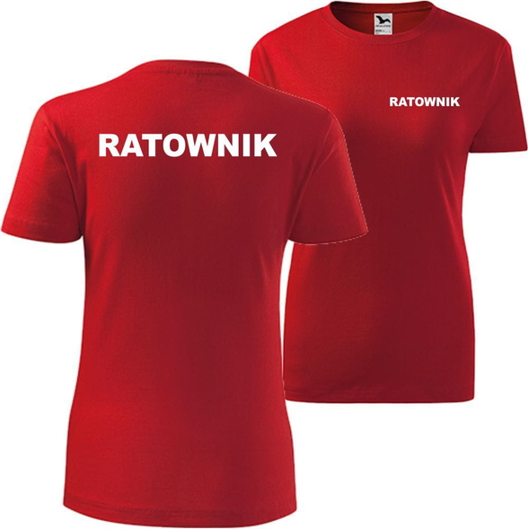 T-shirt TopKoszulki.pl z krótkim rękawem z okrągłym dekoltem z bawełny