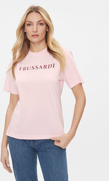 T-shirt Trussardi z okrągłym dekoltem w młodzieżowym stylu